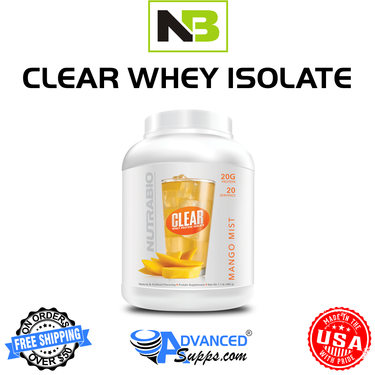 Clear Whey Protein Isolate (NutraBio)